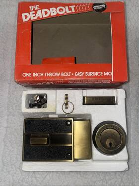 57133 Sears Vintage Deadbolt Single Cylinder Brass Lock And 2 Keys 1 Inch Throw New