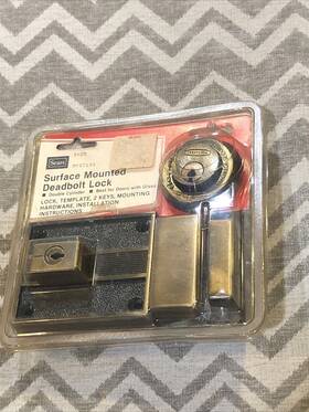 57135 Sears Brand New Vintage My Surface Mounted Deadbolt Double Cylinder Lock