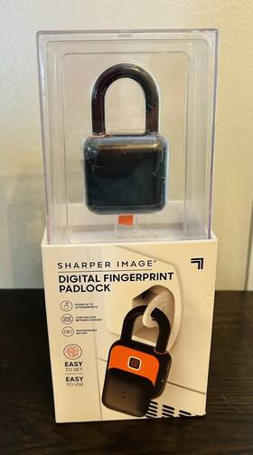 1013000 Sharper Image Fingerprint Lock Smart Door Keyless Biometric Digital Electronic Entry Padlock