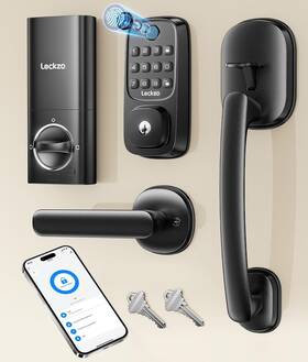 Shenzhen Lingdu Auto Electronics Co. Ltd 779602232835 Smart Deadbolt Lock Fingerprint With 2 Lever Handles Keyless Entry Front Door L