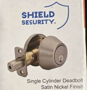 913844 Shield Security New Deadbolt Single Cylinder Lockset Satin Nickle Keyed