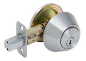 913874 Shield Security 2 Pack Single Cylinder Deadbolt Satin Chrome Grade 3