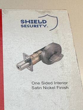 913789 Shield Tech Security Deadbolt One Sided Interior Satin Nickel Finish Pn New