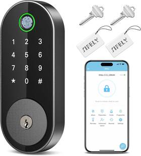 Sifely 726084305762 Fingerprint Smart Deadbolt With Keypad Keyless Entry Lock For Home Apartment