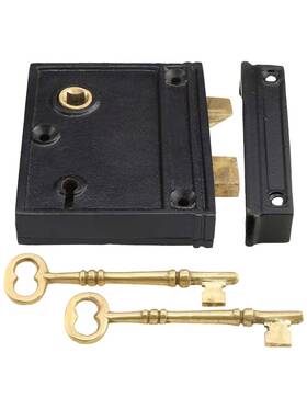 010037bpc Signature Hardare Cast Iron Vertical Rim Lock With Black Powder-coated Finish #9