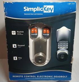 584651 Simplicikey With 2- Remote Controls Electronic Deadbolt New