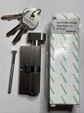 Pc02 Sinzero Pc02/70 35 70mm Euro Profile Cylinder 5 Pin Thumb Turn Satin Ss