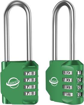 020s-green Sisav Combination Lock 2.5 Inch Long Shackle 4 4.6 In 1.23 0.48 Green