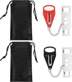 Siyurongmy 445020825807 2 Pcs Portable Door Lock For Travel Home Apartment Hotel Doors