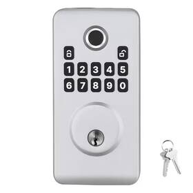 Skyshalo 313105346363 Fingerprint Door Lock Silver Electronic Biometric Deadbolt With Pioneering Eas