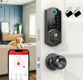 A1-bb2lh Smonet Keyless Entry Door Lock With Handle Set Digital Keypad Smart Deadbolt App