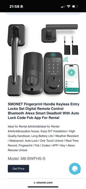 M6-bwfhs-s Smonet Smart Lock- Model