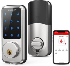 Kn2-sbk Smonet Smus-md-sil-kit-hub Smart Door Lock Wifi Keyless Digital Keypad Deadbolt Knob Set App Control