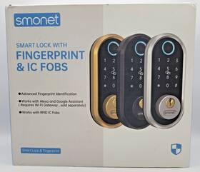 Smus-zns-y001-blk-kit Smonet Smart Lock With Fingerprint And Ic Fobs