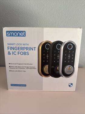 Smus-zns-y001-gld-kit Smonet Smart Lock Keyless Entry Deadbolt With Fingerprint And Ic Fobs - Gold