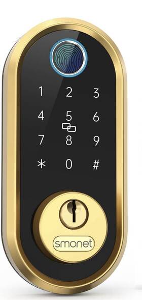 Y2-msf2hs-s Smonet Smart Lock Bluetooth Keyless Entry Keypad Deadbolt Gold Finish