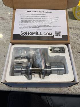 38363 Sohomill 92833 Keyless Keypad Door Lock Brushed Silver Modern Reversible Ansi 2