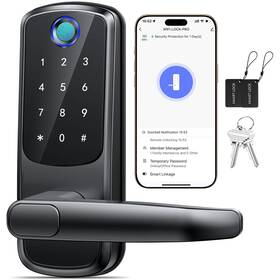 Sohoteco 799904414180 Keyless Entry Door Lock With Handle Built-in Wifi Deadbolt Smart Fingerpr Inch