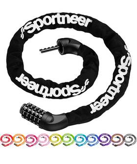 43205-21875 Sportneer Bike Lock 5 Digit Combination High Security Anti Theft Chain