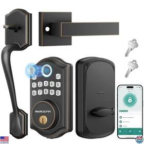 B0dy7j37r5 Stanley Keyless Entry Door Lock Set Smart Electronic Keypad Fingerprint Bluetooth