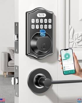 B0f6lfftr8 Stanley Keyless Entry Deadbolt Lock Set - Fingerprint Smart Keypad App Control