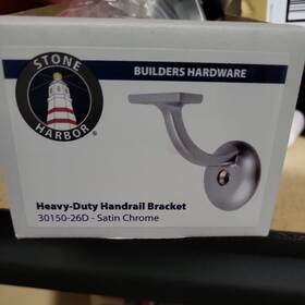30150-26d Stone Harbor Hardware 10 Heavy Duty Round Base Handrail Brackets - Satin Chrome