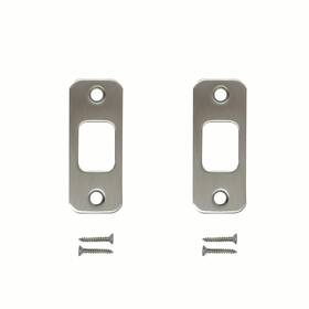 D300 Sumbin 786213935772 Deadbolt Strike Plate Square Corner With Dustbox 1-1/8 Inch X 2-3/4 Satin Nickel