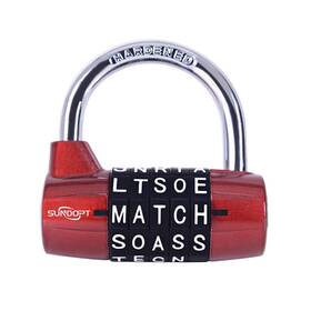 43239-5961 Sundopt Gym Locker Lock 5 Letter Word Digit Combination Safety Red