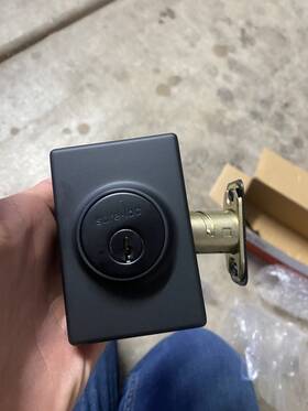 Db201-mtn Sure-loc Modern Square Deadbolt Flat Black Single Cylinder Keyed