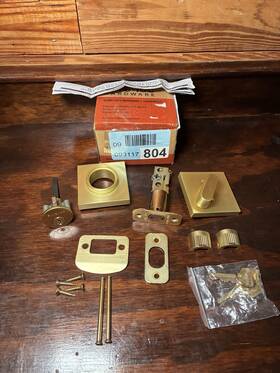 Db201-smd Sure-loc Modern Square Deadbolt Satin Brass Single Cylinder Keyed Sb