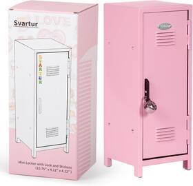 Svartur 445039182144 Mini Locker With Lock And Keys Stickers Metal Small For Desktop Girls