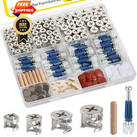 Svx0101 Svling 138pcs Cam Locks For Furniture Assortment Kit 3-in-1 Eccentric Silver