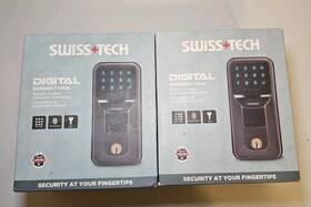 St061001 Swiss Tech Touch Deadbolt Lock With Fingerprint And Keypad Digital Brand New