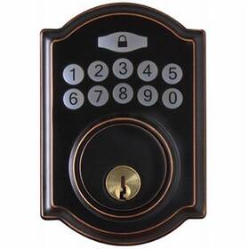 221754 Taiwan Fu Hsing Industrial Tru-guard Castle Electronic Deadbolt Lock Aged Bronze