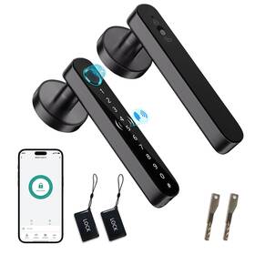 Tdmale 008678899858 Fingerprint Door Lock Smart Voice Guidance Knob - H24 Black