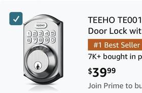 Te001 Teeho 313029840893 Keyless Entry Door Lock With Keypad - Smart Deadbolt For Front