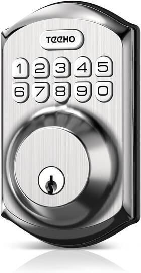 Te001 Teeho 445056667631 Keyless Entry Door Lock With Keypad - Smart Deadbolt For Front