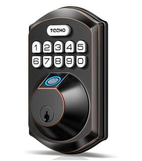 B09t68wkvv Teeho Keyless Fingerprint Door Lock - Electronic Keypad Deadbolt Smart Auto