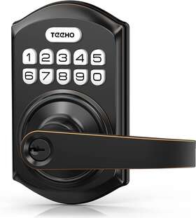 B0bpsq1gwr Teeho Te004 Keyless Entry Door Lock Handle Electronic Keypad Auto-locking Oil