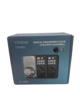 Td002c Teeho Digital Fingerprint Keypad Deadbolt With Doorbell Satin Nickel