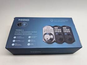 Te002-l Teeho Te002l Fingerprint Door Lock With 2 Lever Handles Keyless - Matte Black