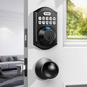 Te002k-1 Teeho Fingerprint Keyless Entry Door Lock - Keypad Deadbolt With Handle Aut