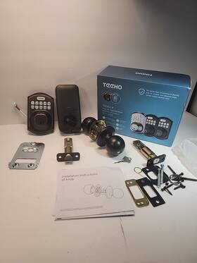 Te002k Teeho Fingerprint Door Lock Set - Keyless Entry With Handle