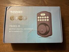 Tk001h Teeho Keyless Entry Front Door Lock Electronic Deadbolt Handle 2 Keys Auto Matte