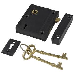 Tkb-tj-b7rlx-k The Kings Bay Vintage Style Square Cast Iron Rim Lock