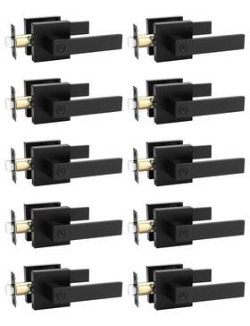 38301 Tinewa 10 Pack Square Privacy Door Levers Lever - Black