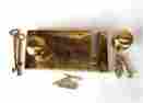 Tkb-gcrimr-k The King S Bay Solid Brass Colonial Rim Lock Box Surface Mount Antique Sty Right Hand