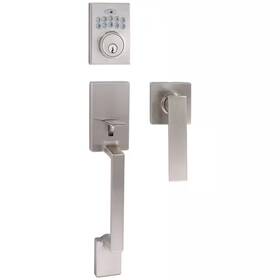Toledo 445008482428 European Lugo Electronic Deadbolt Satin Stainless Steel Low Profile Handle Set S