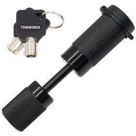 79670 Towworks Keyed Alike Black Trailer Tongue Coupler Lock 1/4 Inch Pin Diameter U
