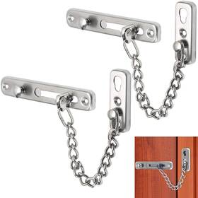 Ts-hw8806h-2pc Trisonic 2 Pc Bolt Entry Security Door Chain Guard Latch Slide Lock Home